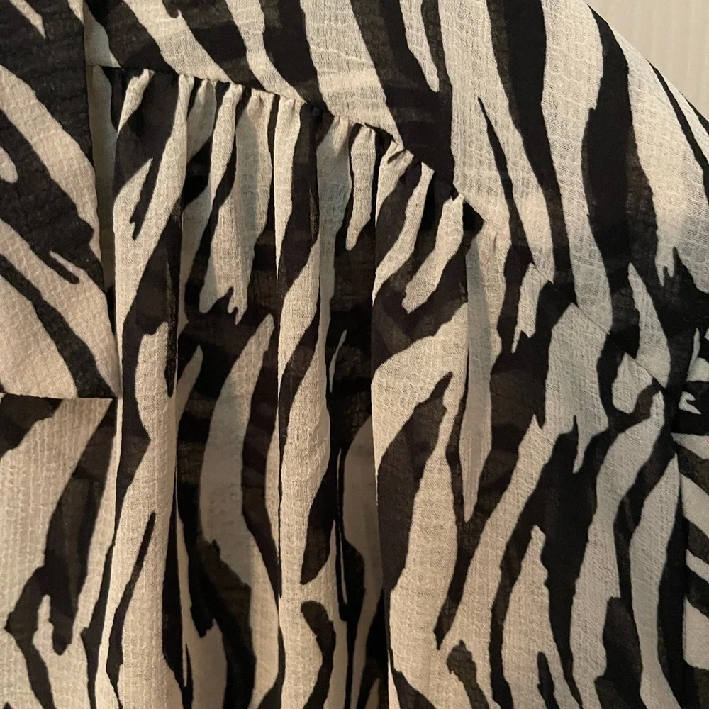 Free People Ciara Printed Buttondown In Zebra